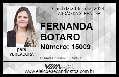 Candidato FERNANDA BOTARO 2024 - TABOÃO DA SERRA - Eleições