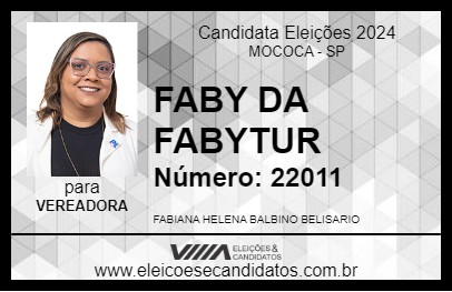 Candidato FABY DA FABYTUR 2024 - MOCOCA - Eleições