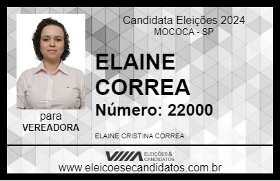 Candidato ELAINE CORREA 2024 - MOCOCA - Eleições