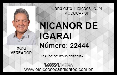 Candidato NICANOR DE IGARAI 2024 - MOCOCA - Eleições