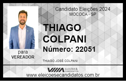 Candidato THIAGO COLPANI 2024 - MOCOCA - Eleições