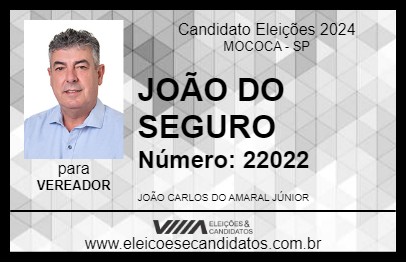 Candidato JOÃO DO SEGURO 2024 - MOCOCA - Eleições