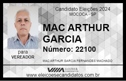 Candidato MAC ARTHUR GARCIA 2024 - MOCOCA - Eleições