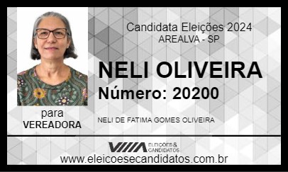 Candidato NELI OLIVEIRA 2024 - AREALVA - Eleições