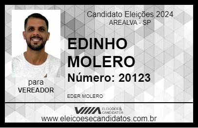 Candidato EDINHO MOLERO 2024 - AREALVA - Eleições