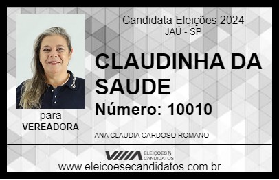 Candidato CLAUDINHA DA SAUDE 2024 - JAÚ - Eleições