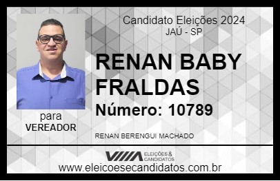 Candidato RENAN BABY FRALDAS 2024 - JAÚ - Eleições