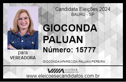 Candidato GIOCONDA PALUAN 2024 - BAURU - Eleições