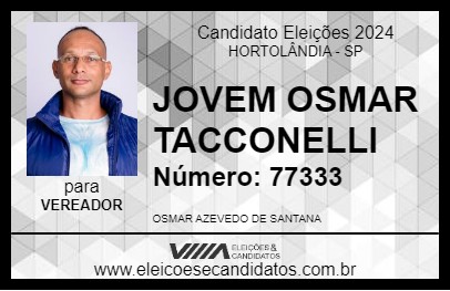 Candidato JOVEM OSMAR TACCONELLI 2024 - HORTOLÂNDIA - Eleições