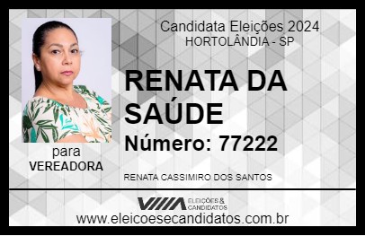 Candidato RENATA DA SAÚDE 2024 - HORTOLÂNDIA - Eleições