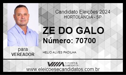 Candidato ZE DO GALO 2024 - HORTOLÂNDIA - Eleições