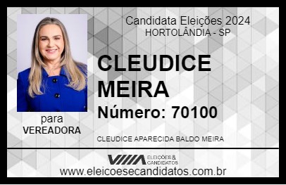 Candidato CLEUDICE MEIRA 2024 - HORTOLÂNDIA - Eleições