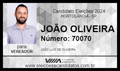 Candidato JOÃO OLIVEIRA 2024 - HORTOLÂNDIA - Eleições