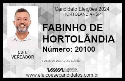 Candidato FABINHO DE HORTOLÂNDIA 2024 - HORTOLÂNDIA - Eleições