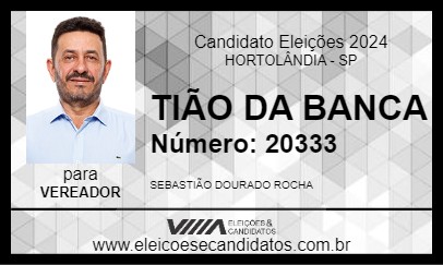 Candidato TIÃO DA BANCA 2024 - HORTOLÂNDIA - Eleições