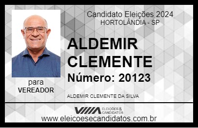 Candidato ALDEMIR CLEMENTE 2024 - HORTOLÂNDIA - Eleições