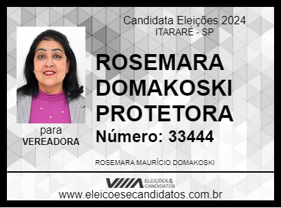 Candidato ROSEMARA DOMAKOSKI PROTETORA 2024 - ITARARÉ - Eleições