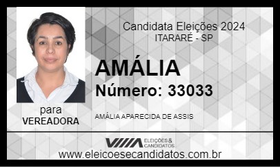 Candidato AMÁLIA 2024 - ITARARÉ - Eleições