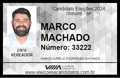 Candidato MARCO MACHADO 2024 - ITARARÉ - Eleições