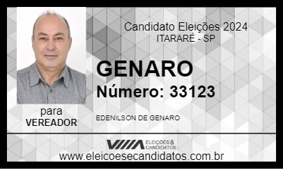 Candidato GENARO 2024 - ITARARÉ - Eleições