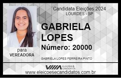 Candidato GABRIELA LOPES 2024 - LOURDES - Eleições