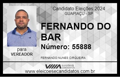 Candidato FERNANDO DO BAR 2024 - GUAPIAÇU - Eleições