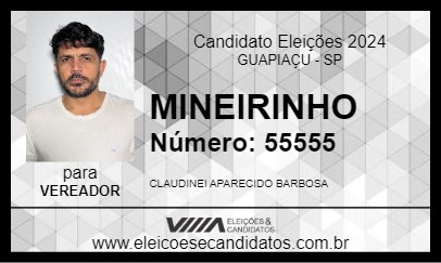 Candidato MINEIRINHO 2024 - GUAPIAÇU - Eleições