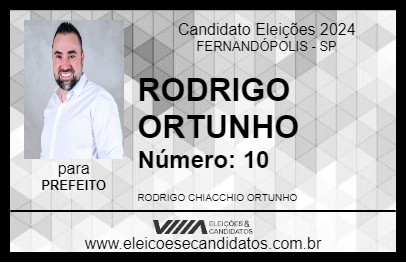 Candidato RODRIGO ORTUNHO 2024 - FERNANDÓPOLIS - Eleições