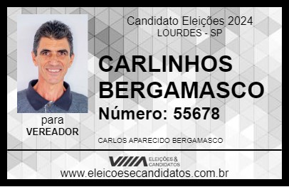 Candidato CARLINHOS BERGAMASCO 2024 - LOURDES - Eleições