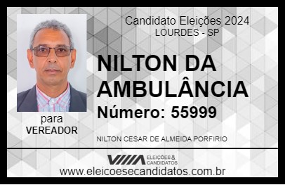 Candidato NILTON DA AMBULÂNCIA 2024 - LOURDES - Eleições