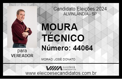 Candidato MOURA TÉCNICO 2024 - ALVINLÂNDIA - Eleições