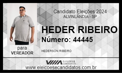 Candidato HEDER RIBEIRO 2024 - ALVINLÂNDIA - Eleições