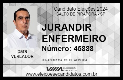 Candidato JURANDIR ENFERMEIRO 2024 - SALTO DE PIRAPORA - Eleições