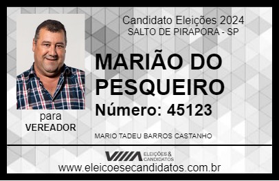 Candidato MARIÃO DO PESQUEIRO 2024 - SALTO DE PIRAPORA - Eleições