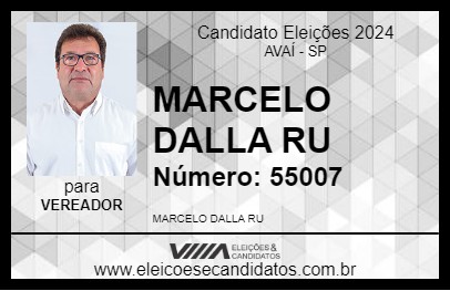 Candidato MARCELO DALLA RU 2024 - AVAÍ - Eleições