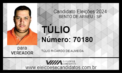 Candidato TÚLIO 2024 - BENTO DE ABREU - Eleições