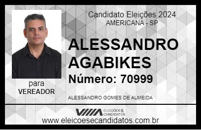 Candidato ALESSANDRO AGABIKES 2024 - AMERICANA - Eleições