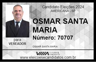 Candidato OSMAR SANTA MARIA 2024 - AMERICANA - Eleições