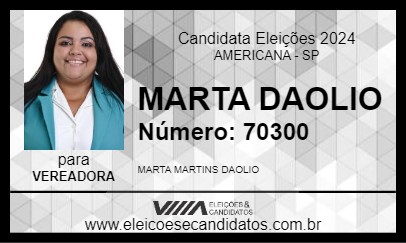 Candidato MARTA DAOLIO 2024 - AMERICANA - Eleições