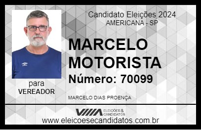 Candidato MARCELO MOTORISTA 2024 - AMERICANA - Eleições