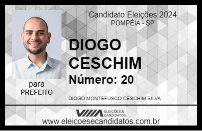 Candidato DIOGO CESCHIM 2024 - POMPÉIA - Eleições