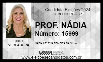 Candidato PROF. NÁDIA 2024 - BEBEDOURO - Eleições