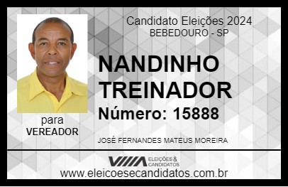 Candidato NANDINHO TREINADOR 2024 - BEBEDOURO - Eleições