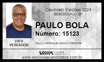 Candidato PAULO BOLA 2024 - BEBEDOURO - Eleições