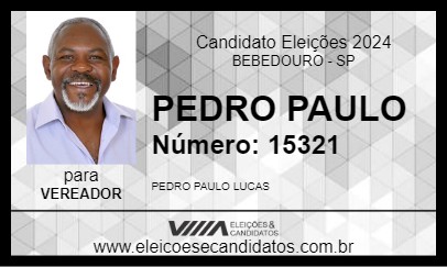 Candidato PEDRO PAULO 2024 - BEBEDOURO - Eleições