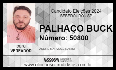 Candidato PALHAÇO BUCK 2024 - BEBEDOURO - Eleições