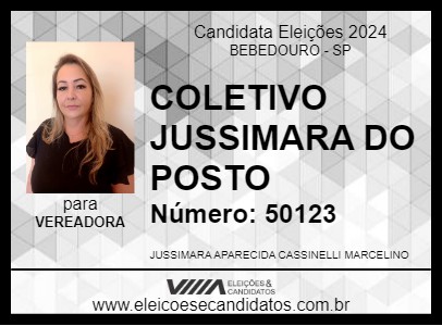 Candidato COLETIVO JUSSIMARA CIDÃO ELCIO 2024 - BEBEDOURO - Eleições