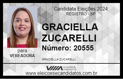 Candidato GRACIELLA ZUCARELLI 2024 - REGISTRO - Eleições