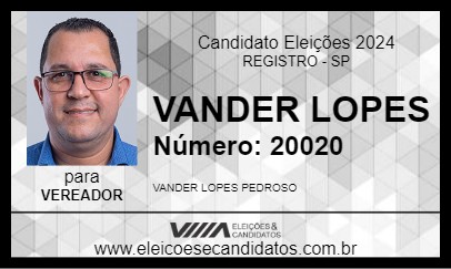 Candidato VANDER LOPES 2024 - REGISTRO - Eleições