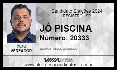 Candidato JÔ PISCINA 2024 - REGISTRO - Eleições